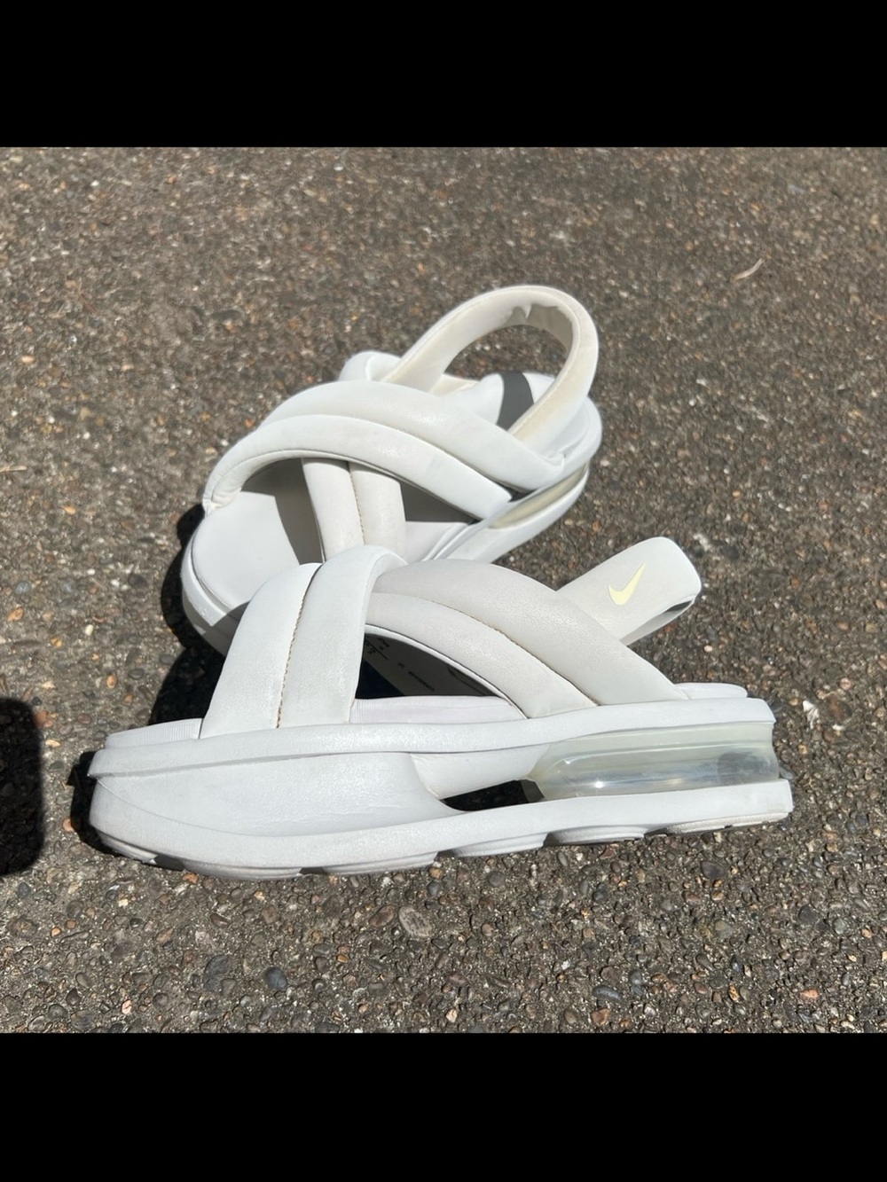 Nike Women's Cream Padded Cross-Strap Platform Sandals - Picture 4 of 6